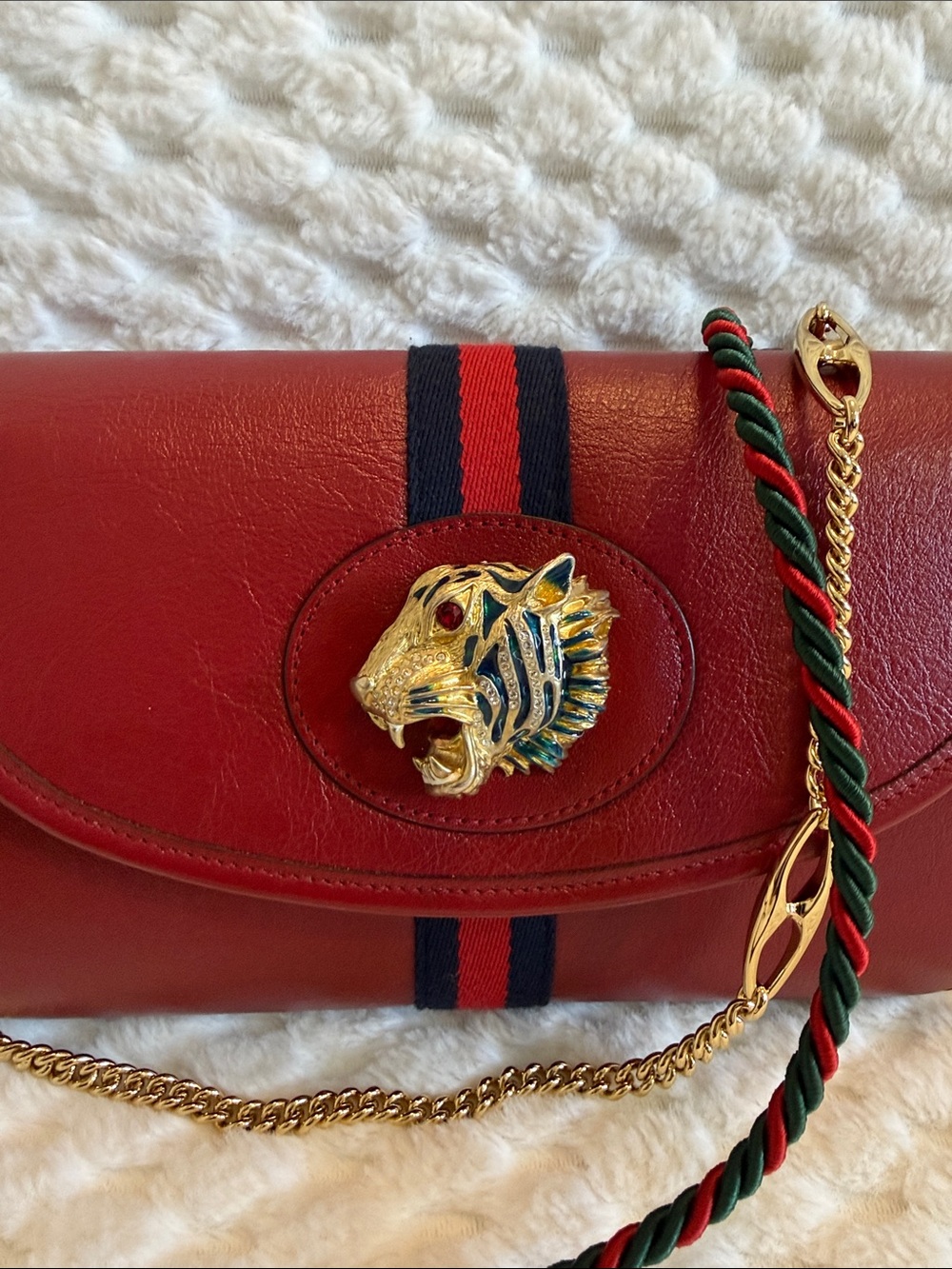 Gucci Rajah Leather Handbag-570145-Authentic-EUC